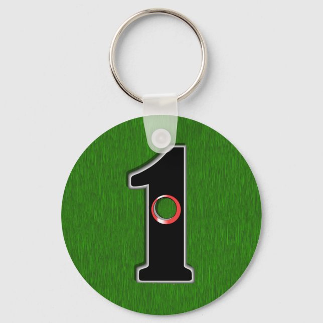 Personalise this Lucky Golfer Hole in One Design! Key Ring (Front)