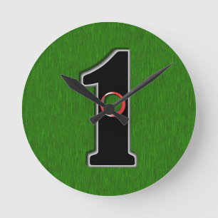 Personalise this Lucky Golfer Hole in One Design! Round Clock