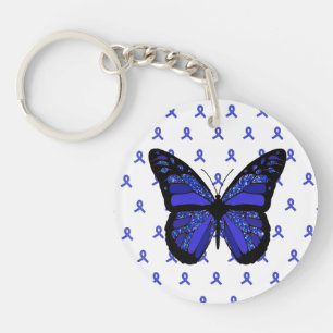 Personalise this ME/CFS Blue Butterfly Key Chain