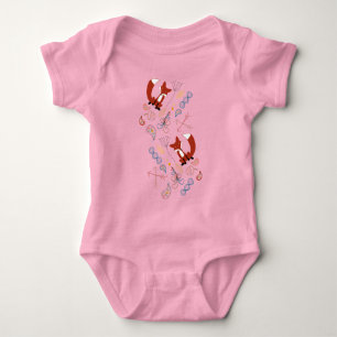 Personalise this Modern Fox Woodland Pattern Baby Bodysuit