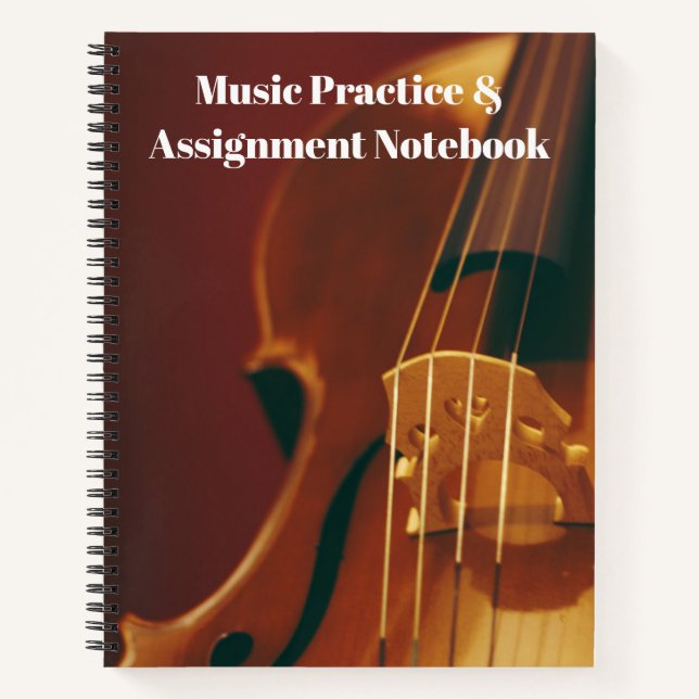 Personalise This Music Practice Violin Homework Notebook (Front)
