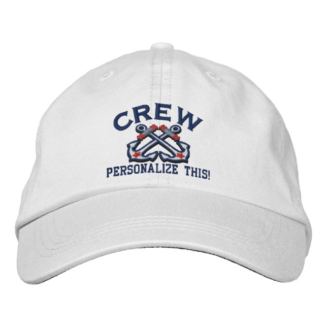Personalise This Name Location Business Nautical Embroidered Hat (Front)