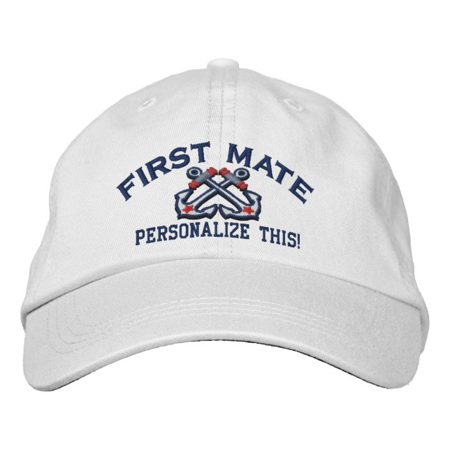 Personalise This Name Location Business Nautical Embroidered Hat (Front)
