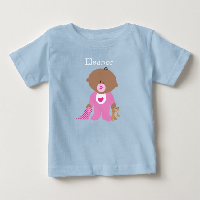 Personalise this Pink Baby One Piece Tee (Front)