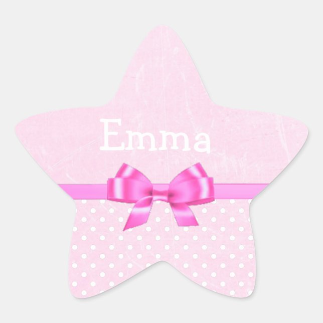 Personalise this Pink Glitter Star Sticker (Front)