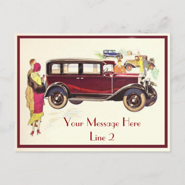 Personalise this Roaring Twenties Cars Postcard (Front)