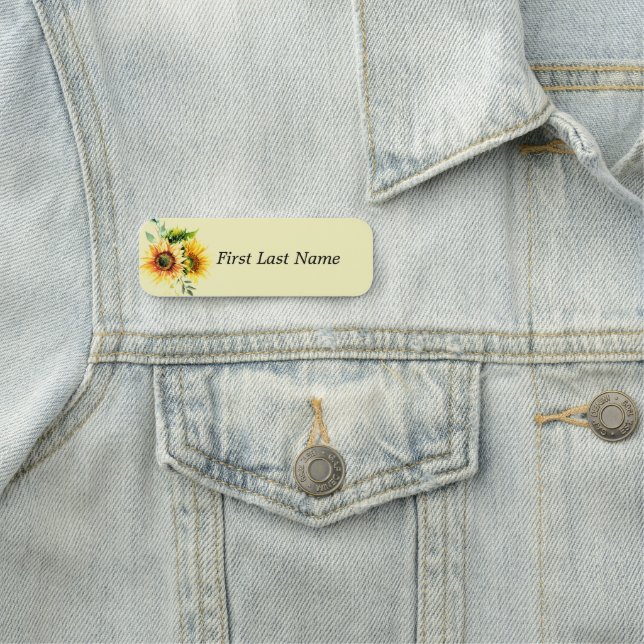 Personalise this Sunflower Yellow Garden Flower  Name Tag (In Situ)