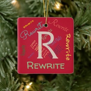 Personalise this template, family name, ceramic ornament