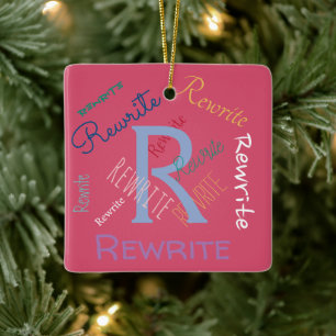 Personalise this template, family name, ceramic ornament