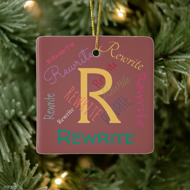 Personalise this template, family name, ceramic ornament (Tree)