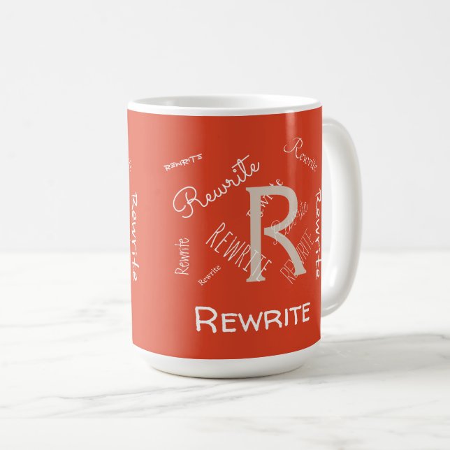 Personalise this template, MONOGRAM, FAMILY, NAME, Coffee Mug (Front Right)