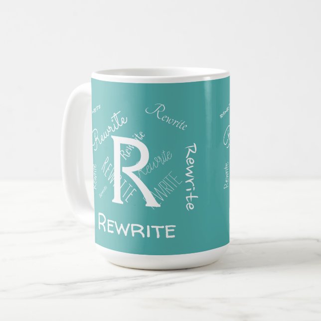 Personalise this template, MONOGRAM, FAMILY, NAME, Coffee Mug (Front Left)