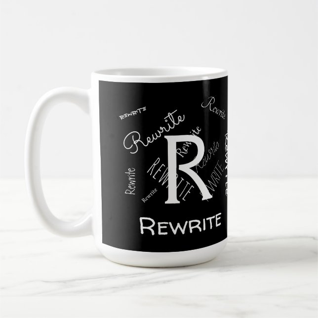 Personalise this template, MONOGRAM, FAMILY, NAME, Coffee Mug (Left)