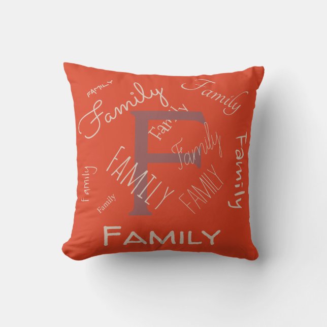 Personalise this template, MONOGRAM, FAMILY, NAME, Cushion (Front)
