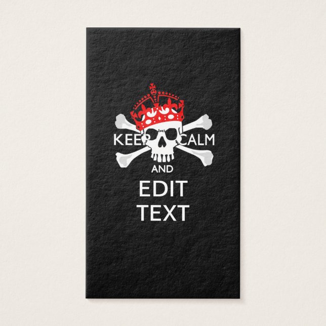 Personalise this Text Keep Calm Crossbones Skull (Front)