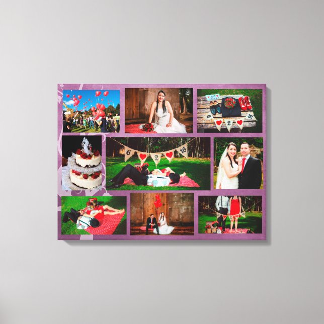 Personalise this Wedding Photo Collage Wall Art (Front)