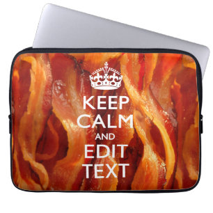 Personalise This with Keep Calm and Bacon Decor Laptop Sleeve
