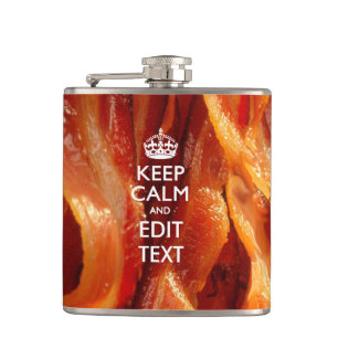 Personalise This with Keep Calm and Sizzling Bacon Hip Flask