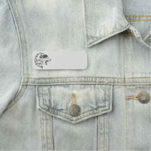 Personalise this Wolf Graphic Art Animal Name Tag