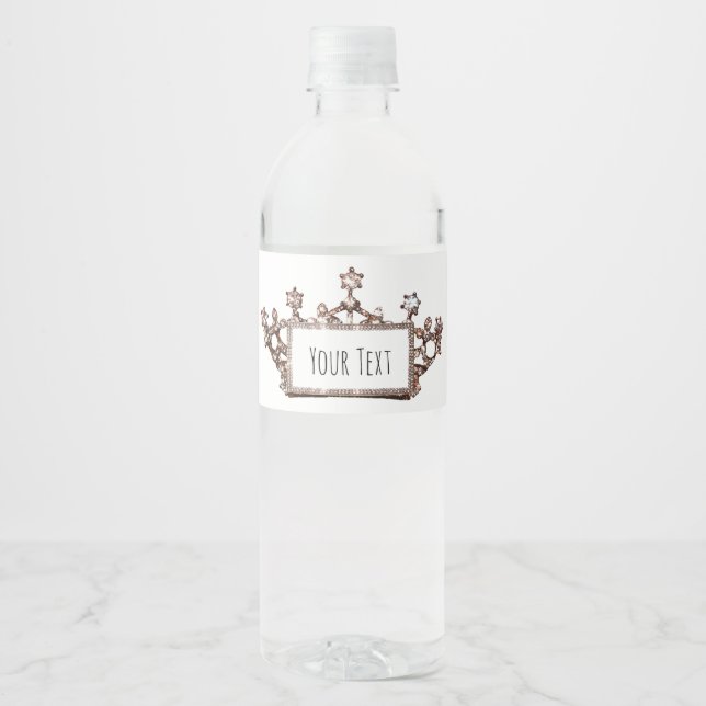Personalise Tiara Water Bottle Label (Front)