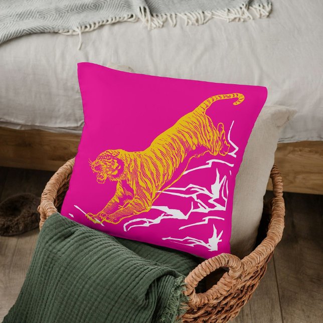 Personalise Tiger Print Safari Wildlife Cat Design Cushion (Creator Uploaded)