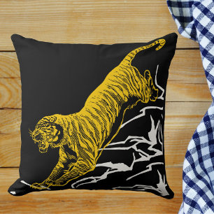 Personalise Tiger Print Safari Wildlife Cat Design Cushion