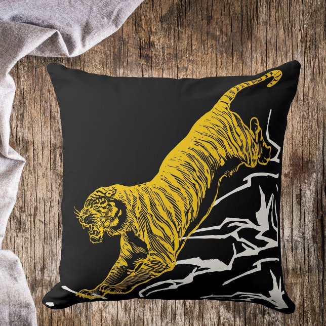 Personalise Tiger Print Safari Wildlife Cat Design Cushion (Creator Uploaded)