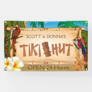 Personalise Tiki Hut in Paradise Design Banner