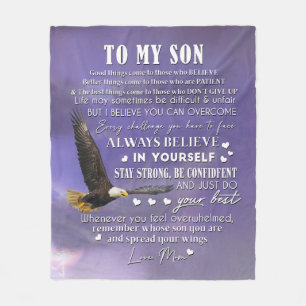 Personalise To My Son From Love Mum Gift Fleece Blanket
