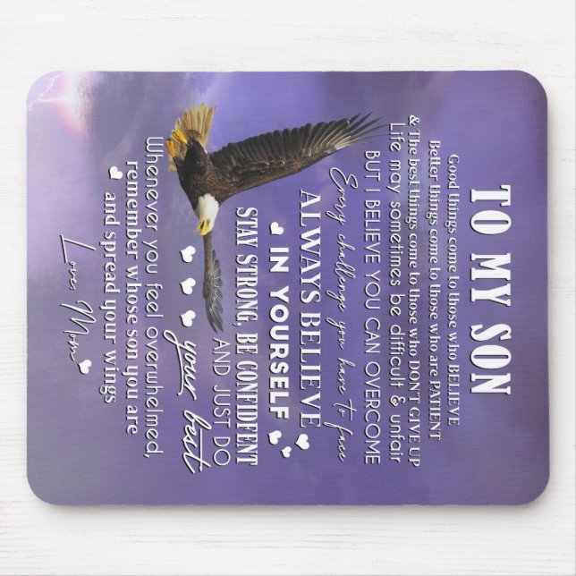 Personalise To My Son From Love Mum Gift Mouse Mat (Front)