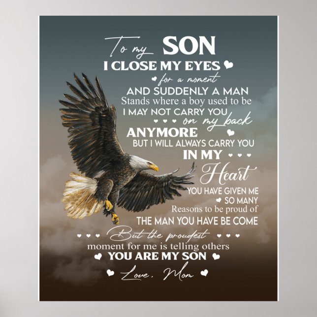 Personalise To My Son From Love Mum Gifts Poster (Front)