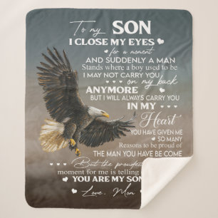 Personalise To My Son From Love Mum Gifts Sherpa Blanket