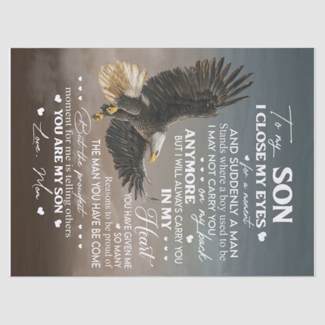 Personalise To My Son From Love Mum Gifts Tissue Paper (Front)