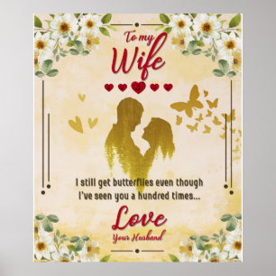 Personalise To My Wife From Husband Butterfly Gift Poster