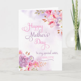 Personalise to Sister, Happy Mother's Day Card