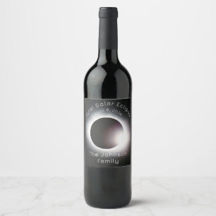 Personalise Total solar eclipse 2024 Wine Label