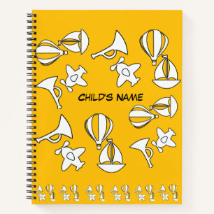 Personalise Toy Collection Kids Yellow Notebook
