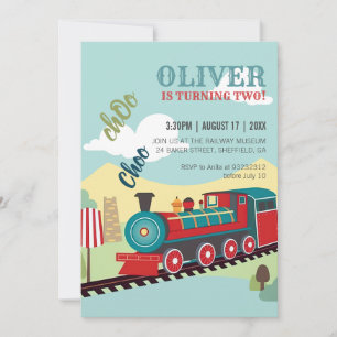Personalise Train Party Kids Train Ticket Birthday Invitation