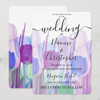 Personalise: Translucent Tulips Wedding Invitation