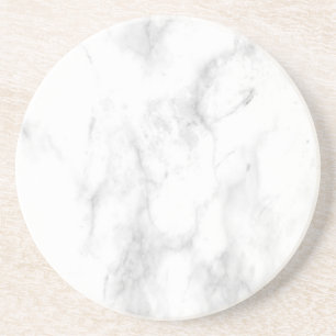 Personalise Trendy White Marble Elegant Template Coaster