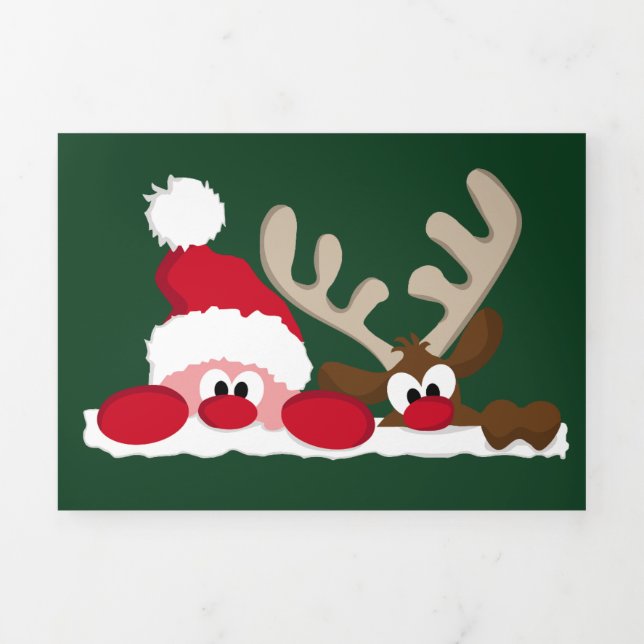 Personalise Trifold Santa Letter Christmas Card (Cover)