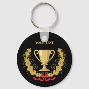 Personalise Trophy Cup [dark] Key Ring