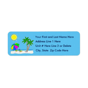 Personalise Tropical Beach Tropical Address Labels