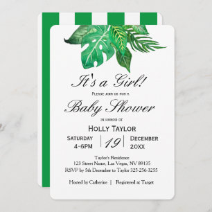 Personalise Tropical Jungle Baby Shower Invitation