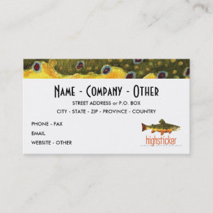 Personalise Trout FishiNG Business Card