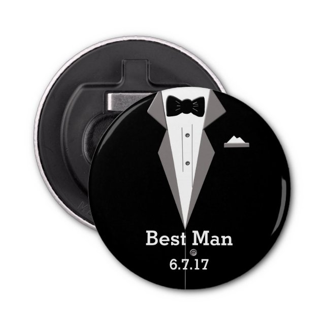 Personalise Tuxedo Art Bottle Opener (Front)