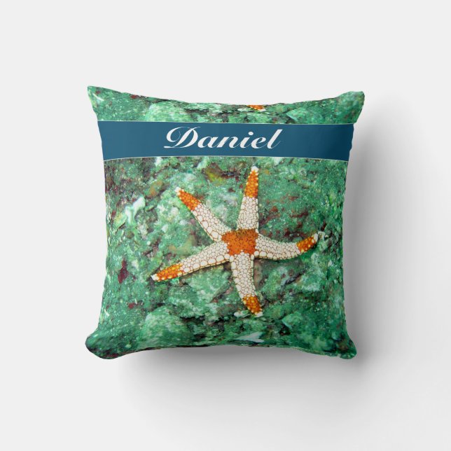 Personalise Underwater Starfish Cushion (Front)