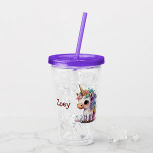 Personalise Unicorn  Acrylic Tumbler