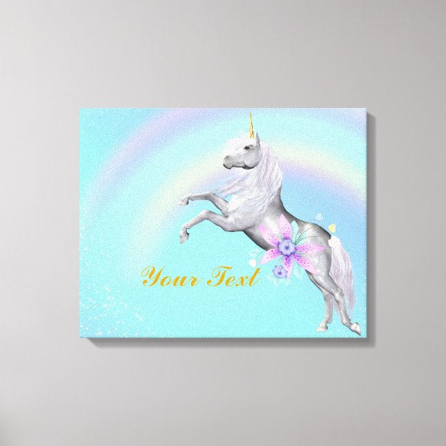 Personalise Unicorn Wrapped Canvas (Front)