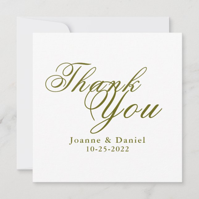 Personalise Unique Blank Wedding Thank You Card (Front)